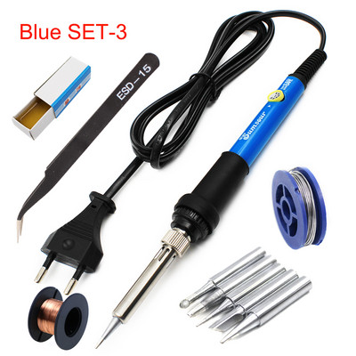 Električno lemilo 110V / 220V 60W Mini ručka s podesivom temperaturom Toplinska olovka Stanica za lemljenje s vrhovima Postolje Alati za žice
