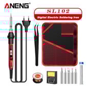 ANENG SL102 60W skaitmeninis elektrinis lituoklio komplektas Reguliuojamos temperatūros suvirinimo įrankiai Stovas prie litavimo antgalio Solda