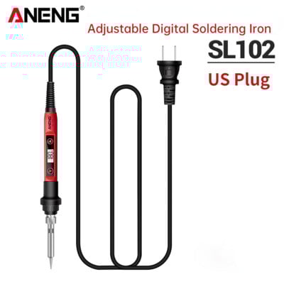 ANENG SL102 60W skaitmeninis elektrinis lituoklio komplektas Reguliuojamos temperatūros suvirinimo įrankiai Stovas prie litavimo antgalio Solda