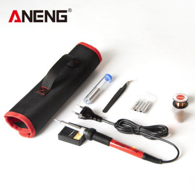 ANENG SL102 60W skaitmeninis elektrinis lituoklio komplektas Reguliuojamos temperatūros suvirinimo įrankiai Stovas prie litavimo antgalio Solda