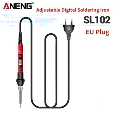 ANENG SL102 60W skaitmeninis elektrinis lituoklio komplektas Reguliuojamos temperatūros suvirinimo įrankiai Stovas prie litavimo antgalio Solda