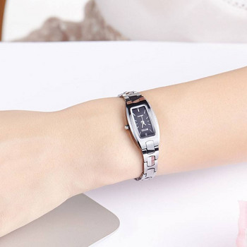 Персонален обикновен правоъгълен часовник с тънка каишка Кварцов дамски часовник от неръждаема стомана Елегантни прости дамски часовници Diamond 2021
