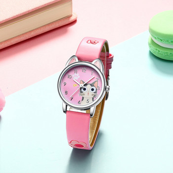 Сладък модел на котка с сирене Детски часовници Момичета Кварцови аналогови детски часовници за жени Студентски часовник Подарък Relogio Feminino 2021 Ново