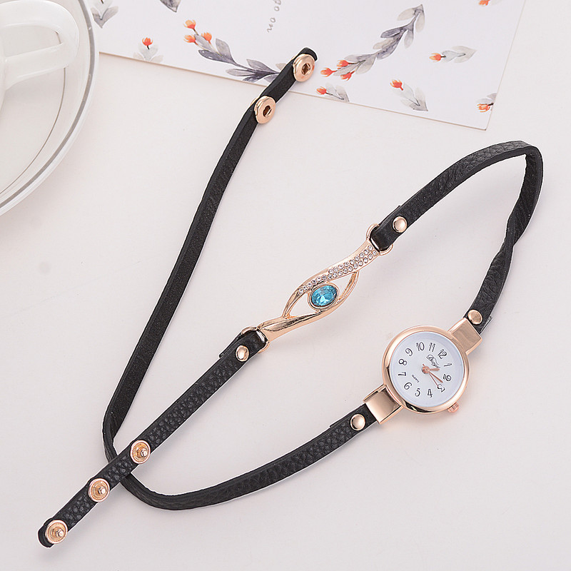 Jauks zīmola pulkstenis sieviešu grezni zelta acu dārgakmeņu kleitas pulksteņi sievietēm zelta rokassprādze Helovīna dāvanai, ādas kvarca rokas pulksteņi