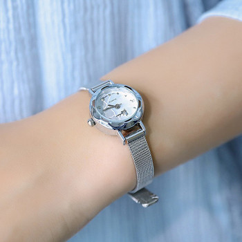 Ρολόγια για γυναικεία φόρεμα Κορυφαία μάρκα πολυτελές ρολόι Γυναικείο ρολόι από ανοξείδωτο ατσάλι Ασημένιο πλέγμα λουράκι χαλαζία Ρολόγια χειρός Zegarek Damski