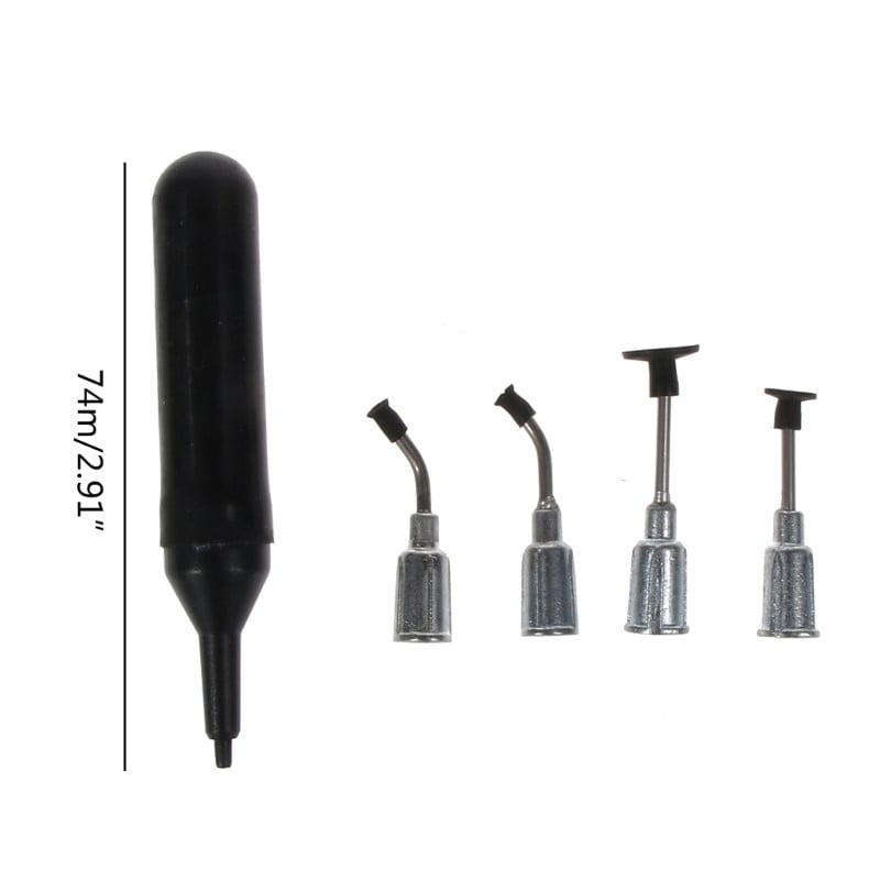 Profesionāla mini IC savācējrīka vakuuma sūkšanas pildspalva un 4 sūkšanas galvenes, ko izmanto IC SMT manuālajai vakuuma sūkšanas pildspalvai