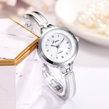 Маркови часовници Lvpai Дамски луксозни розово злато, сребърна гривна, ръчен часовник, дамски сплав, прости ежедневни кварцови часовници, часовник