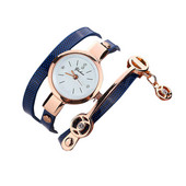 2021 Ceas de damă cu brățară cu înfășurare în trei cercuriCeas de modă pentru studenți Ceas simplu