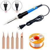 Električno lemilo 220V/110V/60W Podesiva temperatura zavarivanje Lemna stanica za preradu Keramika Topla olovka Savjeti Alat za popravak