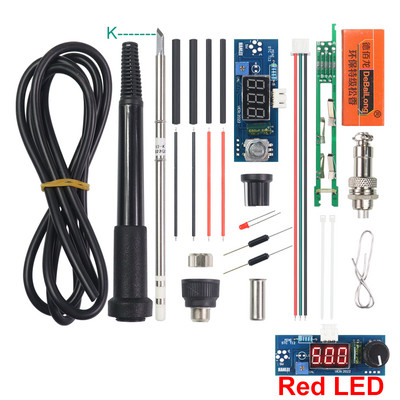Elektriskās vienības digitālās lodāmura stacijas temperatūras regulatoru komplekti HAKKO T12 roktura komplektiem ar LED vibrācijas slēdzi