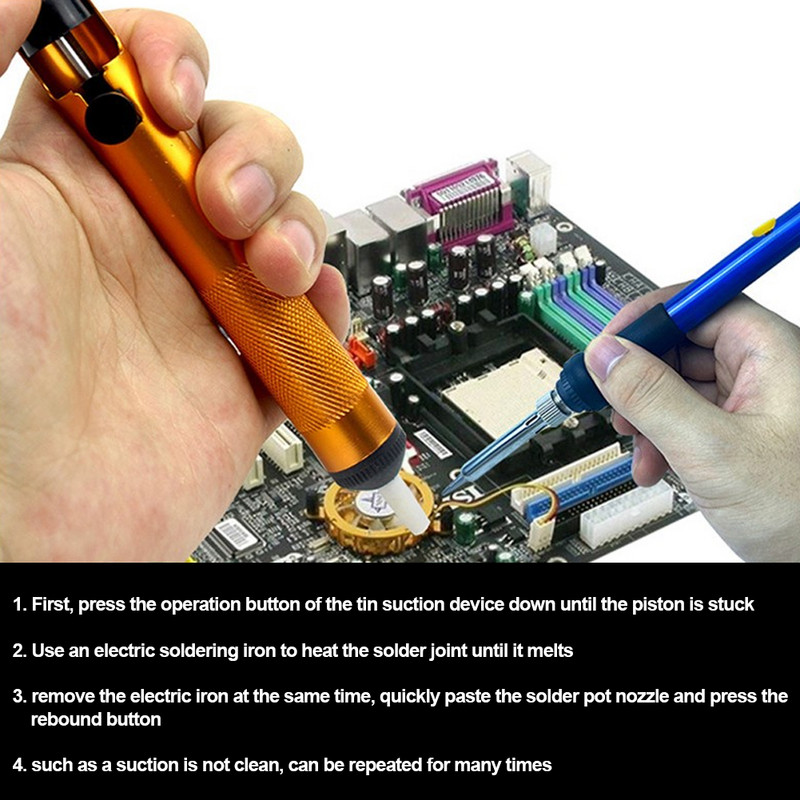 Karstā alumīnija metāla atlodēšanas sūkņa iesūkšanas skārda lodēšanas pildspalvas noņemšana vakuuma lodāmura atlodēšanas rīki