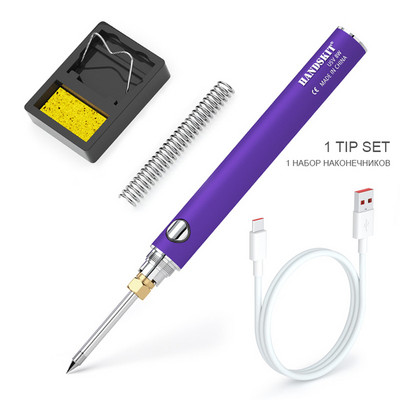 Set fier de lipit USB original de 8W, temperatură reglabilă, încălzire cu miez ceramic, instrumente portabile pentru repararea lipiturii pentru sudare acasă