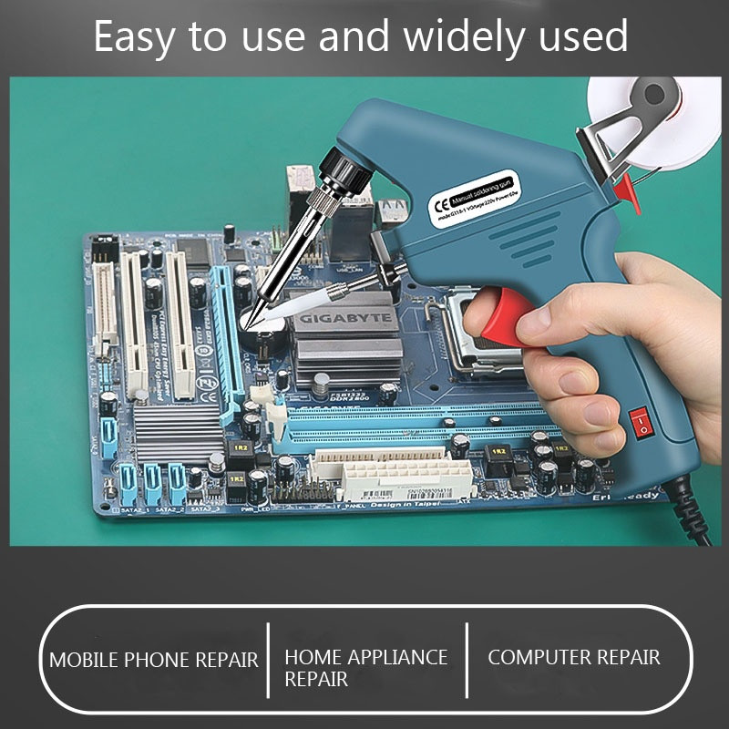 60W/80W elektronikus hegesztőpisztoly készlet belső hő segítő kézi forrasztópáka készlet automatikus ón adagoló gép javítószerszámok