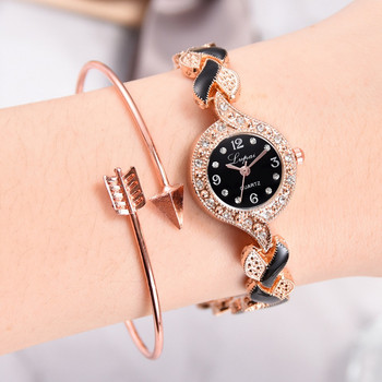 Нова марка часовници с гривна Lvpai Дамски луксозни рокли с кристали Ръчни часовници Часовник Дамски модни ежедневни кварцови часовници reloj mujer