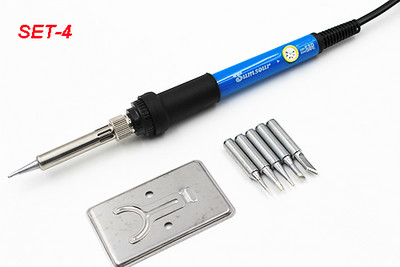 Priză UE 60W 220V 110V Temperatură reglabilă Kit fier de lipit Sfaturi Pompă de desopit Stand Pensetă Cutie de sârmă de lipit