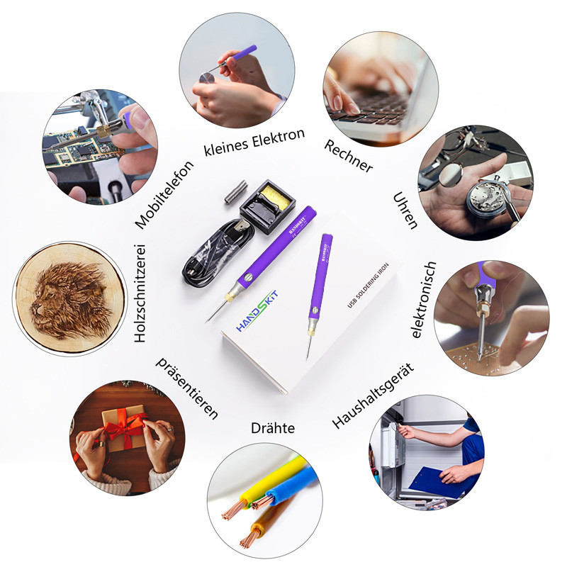 Akumulatora lodāmura komplekts ar regulējamu temperatūru 8W keramiskā serdeņa apsilde Portatīvie mājas metināšanas lodēšanas remonta instrumenti