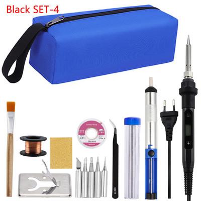 Skaitmeninis ekranas 80W elektrinis lituoklis, reguliuojama temperatūra 220V 110V lituoklis, suvirinimo remonto įrankių rinkinys EU / JAV kištukas