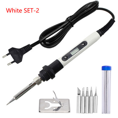 Skaitmeninis ekranas 80W elektrinis lituoklis, reguliuojama temperatūra 220V 110V lituoklis, suvirinimo remonto įrankių rinkinys EU / JAV kištukas