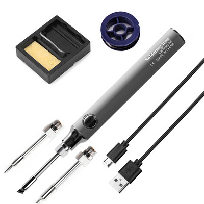 Set fier de lipit USB portabil original, temperatură reglabilă 8W, încălzire cu miez ceramic, sudura acasă, instrumente de reparare a lipirii
