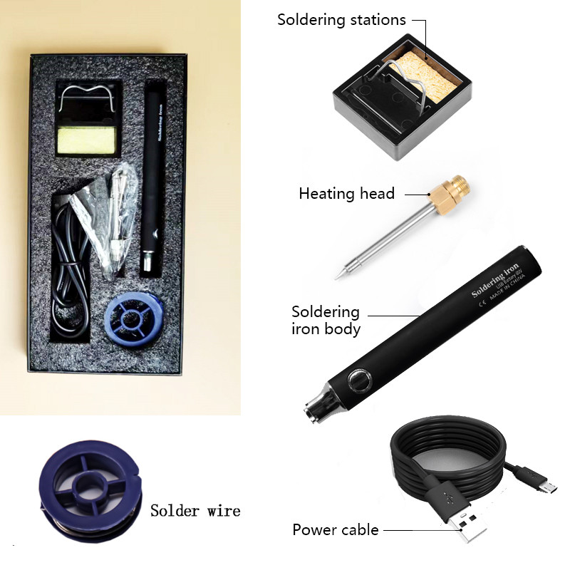 Set fier de lipit USB portabil original, temperatură reglabilă 8W, încălzire cu miez ceramic, sudura acasă, instrumente de reparare a lipirii