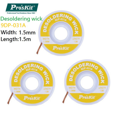 3 db márkájú Pro`sKit kiforrasztó kanóc fonat forrasztó szívó kiforrasztó szivattyú eszköz BGA forrasztó kanóc 1,5 mm 2 mm 2,5 mm