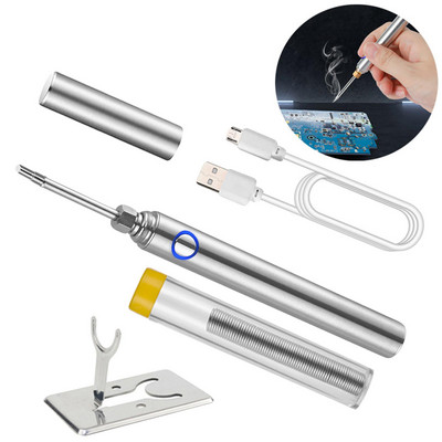 USB pārnēsājamais lodāmura komplekts 5V 8W elektriskie metināšanas instrumenti ar LED indikatoru ar vāku, ātras uzlādes metināšanas instrumenti