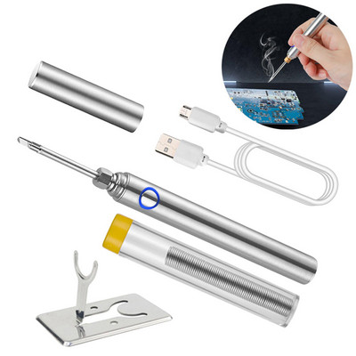 USB pārnēsājamais lodāmura komplekts 5V 8W elektriskie metināšanas instrumenti ar LED indikatoru ar vāku, ātras uzlādes metināšanas instrumenti