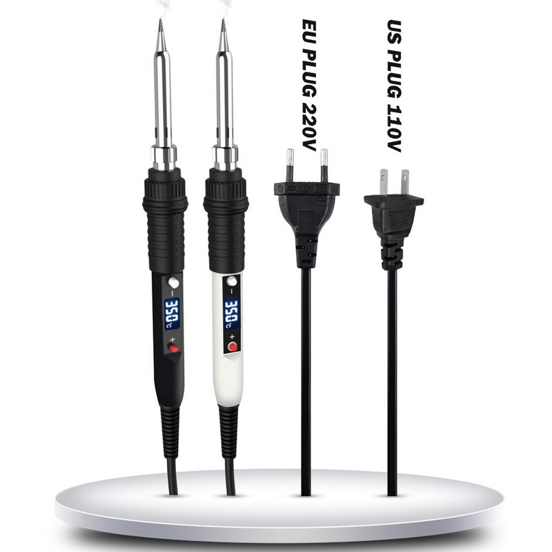 JCD Električno lemilo 80 W LCD digitalni zaslon, podesiva temperatura, vrhovi za lemljenje 220 V/110 V, alati za zavarivanje