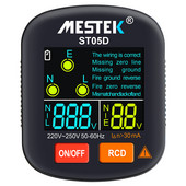 Mestek Socket Tester Outlet Tester RCD GFCI NCV Test Outlet checker EU US UK Plug Ground Zero Line 30mA Smart Socket Detector
