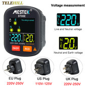 Aljzattesztelő RCD GFCI NCV Teszt Kimeneti Tesztelő Feszültségvizsgáló EU US UK Dugó Föld nulla vonal 30mA Smart Socket Detector 30-250V