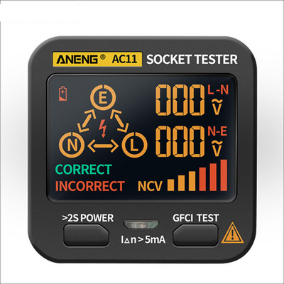 Tester de priză digitală AC11 Detector inteligent de tensiune RCD Test NCV Fișă SUA/UK/EU/AU Fișă de linie zero Verificare fază de polaritate
