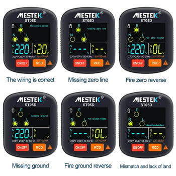 Socket Tester 30mA Outlet Checker Ground Zero Line RCD GFCI NCV Test Smart Socket Detector