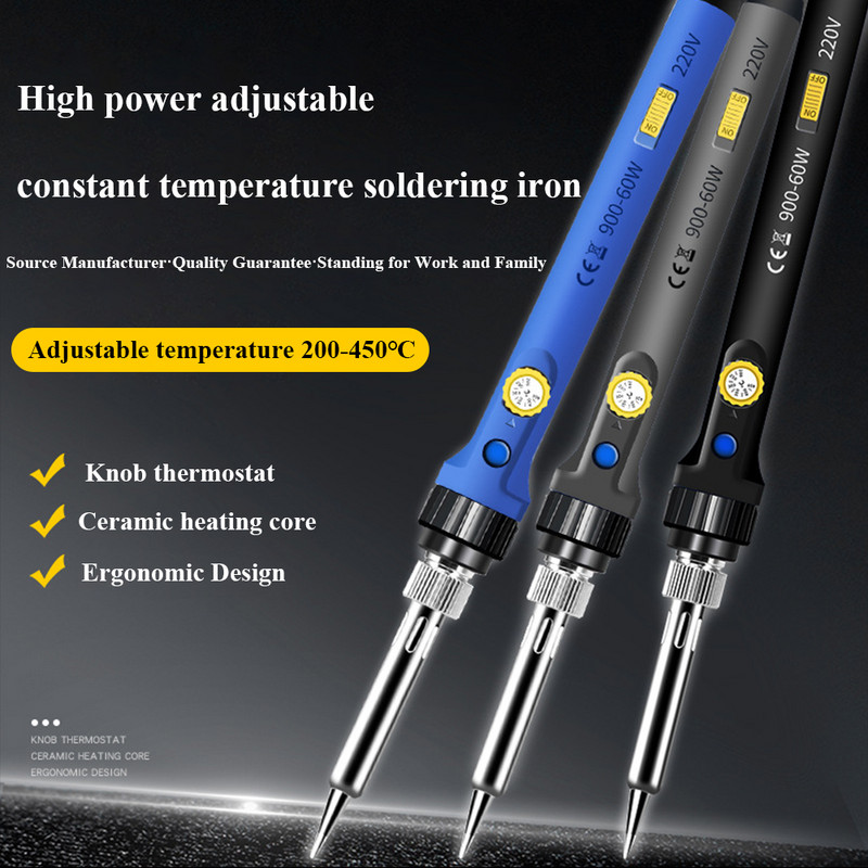 60 W-os digitális elektromos forrasztópáka készlet, hőmérséklet állítható, 220 V 110 V hegesztőszerszám kerámia fűtőtest Forrasztóhegyek átdolgozása