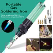 Fier de lipit pe gaz portabil 4 ÎN 1 Pistol de sudare cu gaz butan fără fir Pix de sudare 1300 ℃ Arzător Mini instrumente de sudură cu butan