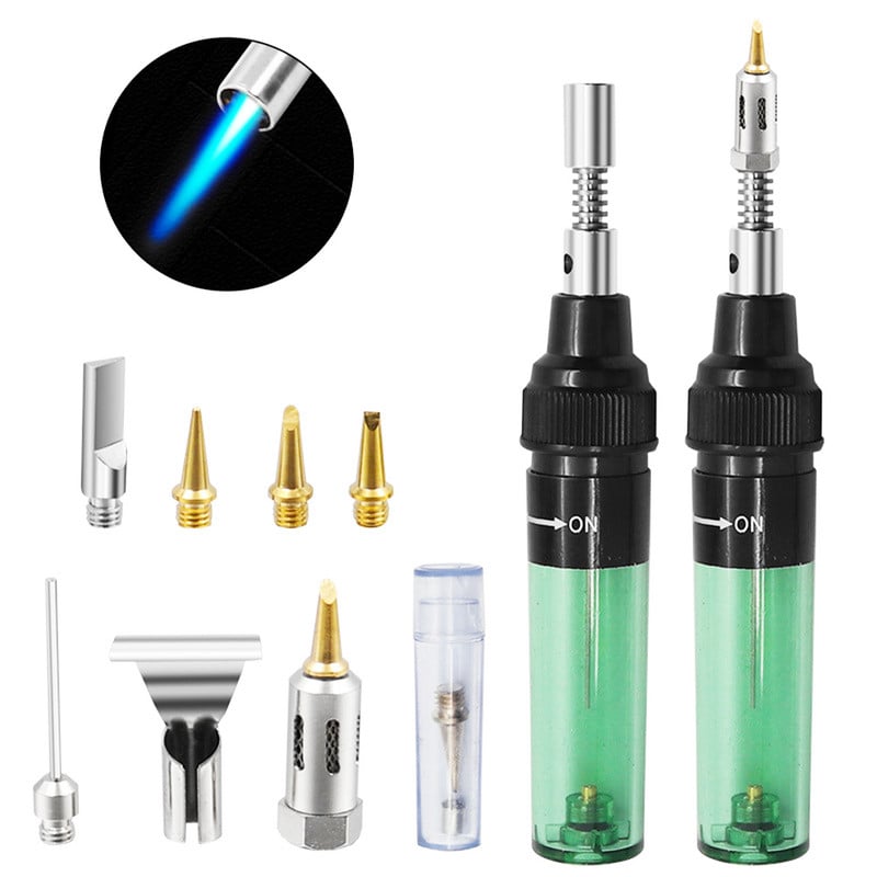 Fier de lipit pe gaz portabil 4 ÎN 1 Pistol de sudare cu gaz butan fără fir Pix de sudare 1300 ℃ Arzător Mini instrumente de sudură cu butan