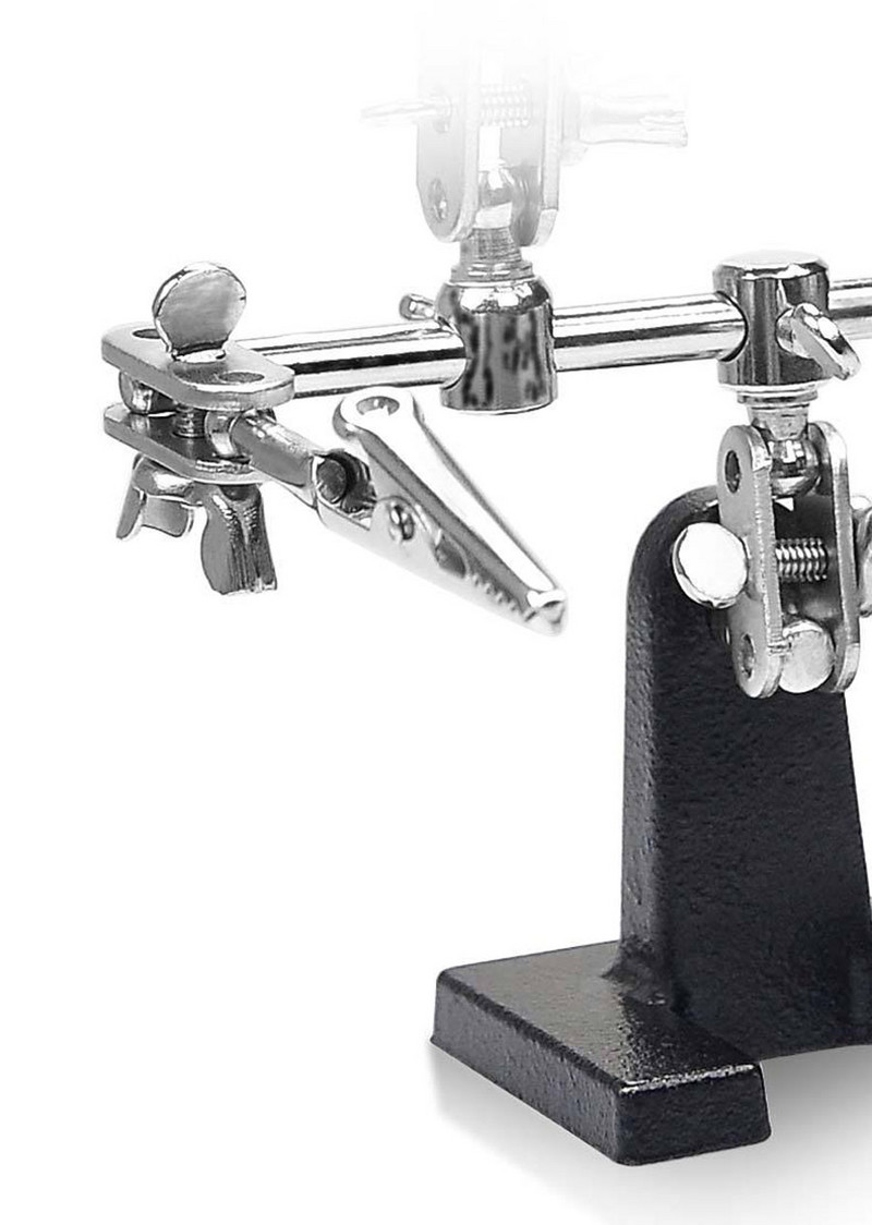 Pagalbinis trečiosios rankos įrankio litavimo stovas su 5x suvirinamuoju padidinamuoju stiklu, 2 aligatoriaus spaustukais 360 laipsnių besisukantis Adju taisymo įrankis