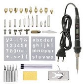 Faégető faragás pirográfia toll készlet 60W 80W, állítható hőmérsékletű forrasztópáka hegesztő fa dombornyomásos égető javító készlet