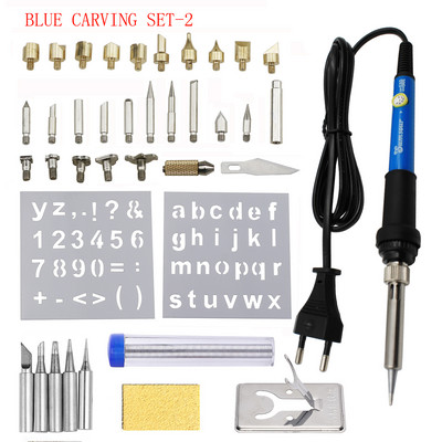 Faégető faragás pirográfia toll készlet 60W 80W, állítható hőmérsékletű forrasztópáka hegesztő fa dombornyomásos égető javító készlet