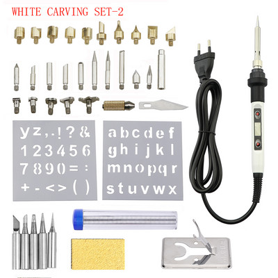 Faégető faragás pirográfia toll készlet 60W 80W, állítható hőmérsékletű forrasztópáka hegesztő fa dombornyomásos égető javító készlet