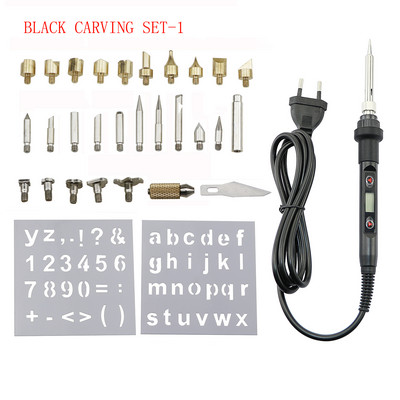 Faégető faragás pirográfia toll készlet 60W 80W, állítható hőmérsékletű forrasztópáka hegesztő fa dombornyomásos égető javító készlet