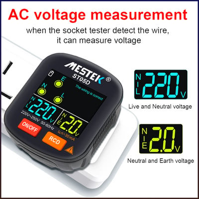 Mestek Socket Tester Outlet Tester RCD GFCI NCV Test Outlet checker EU USA UK Plug Ground Zero Line 30mA Smart Socket Detector