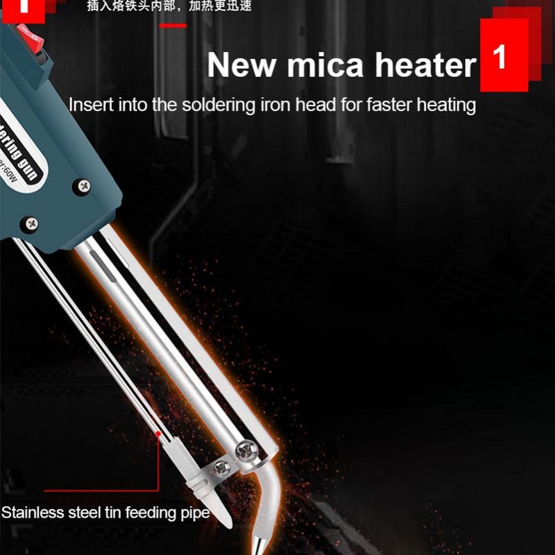 60W forrasztópáka 110V/220V US/EU kézi belső fűtés elektromos forrasztópáka automatikus küldő ón pisztoly hegesztő javító szerszám