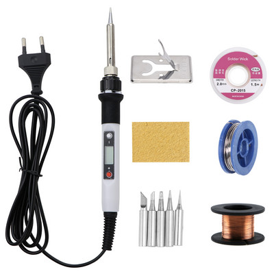 80W-os elektromos forrasztópáka LCD állítható hőmérsékletű 220V/110V forrasztószerszám forrasztójavító mobiltelefon-készlet