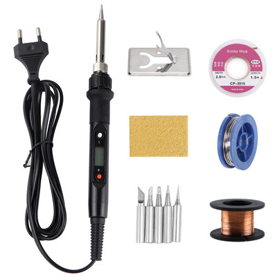80W-os elektromos forrasztópáka LCD állítható hőmérsékletű 220V/110V forrasztószerszám forrasztójavító mobiltelefon-készlet