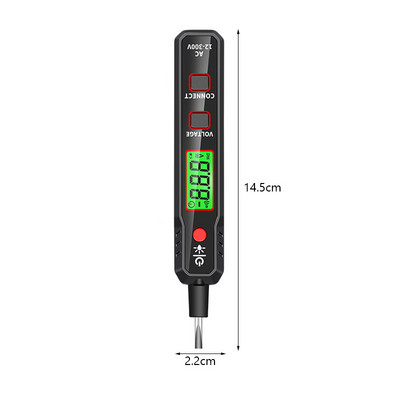 Įtampos detektoriaus rašiklis 12V išmanusis nekontaktinis testeris Rašiklio matuoklis 12V-300V srovės elektros jutiklio tikrinimo pieštukas su metaliniu NCV zondu