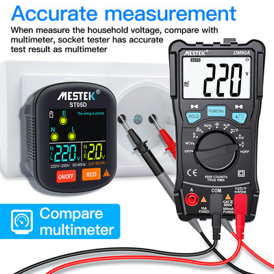 Afișaj digital Tester inteligent de priză Verificator de ieșire Detector de tensiune Fișă Ground Zero Line 30mA RCD GFCI Detector de priză UE SUA Marea Britanie