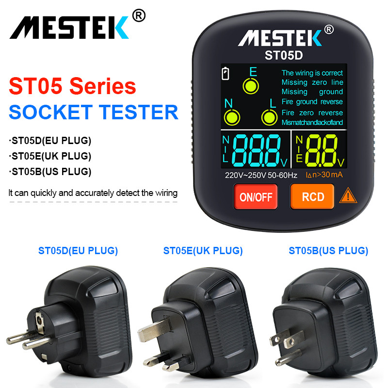 Digitālais displejs Smart Socket Tester Izejas pārbaudītājs Sprieguma detektors Kontaktdakša Zemes Nulles Līnija 30mA RCD GFCI EU US UK Socket Detector