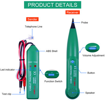 MS6812 Professional Cable Tracker Tester Line Ανιχνευτής LAN UTP STP Τηλεφωνικός ανιχνευτής καλωδίων Τοποθεσία σημείο διακοπής Τόνος διάγνωσης