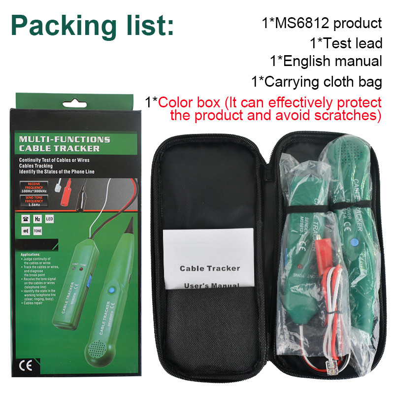 Kábelkövető tesztelő Professzionális vonali LAN detektor UTP STP Telefon vezeték nyomkövető Töréspont helye Diagnosztizálja Tone Wire Tracker