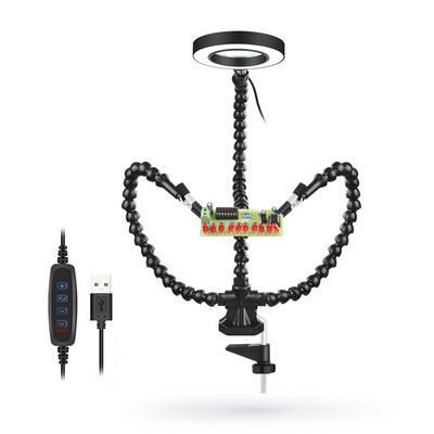 Πάγκος εργασίας επισκευής συγκόλλησης με 3X USB LED μεγεθυντικός φακός βάσης πλακέτας PCB Διεπαφή USB για ηλεκτρονική επισκευή/πλακέτα σταθερού κυκλώματος